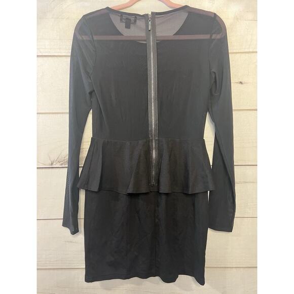 Sexy Size Medium BEBE Black Dress Shear Sleeves - Picture 6 of 6